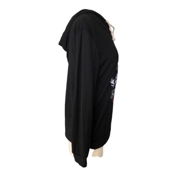 OverMal Holiday “Very Merry Christmas” Hooded Black Long Sleeve Tee, Size XS - Picture 4 of 9